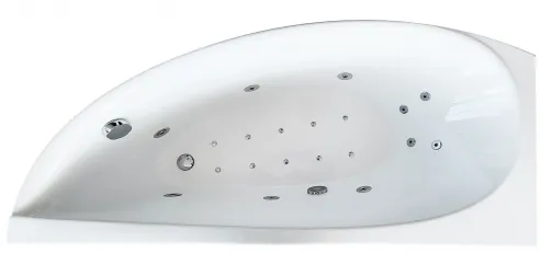 Acrylic corner bathtub with hydromassage - 150x75 cm Avocado